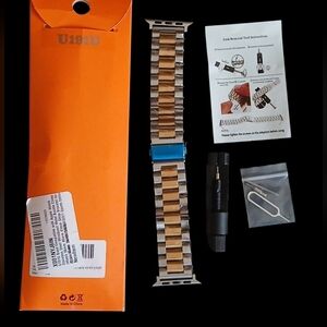 Apple Watch Band - NWT, # U191U, Stainless Steel Wristband, Metal Buckle Clasp.